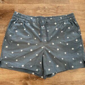 Magellan Women's XL Casual Drawstring Denim Blue Stars Fishing Outdoor Shorts